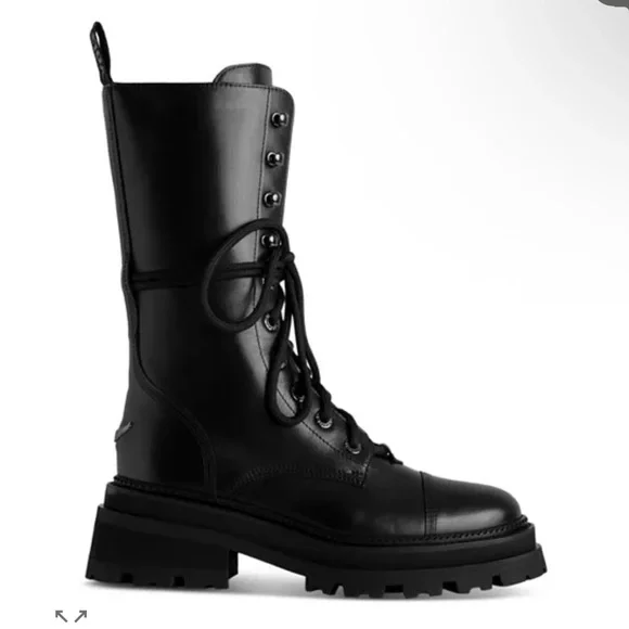 Zadig & Voltaire Women's Ride Block Heel High Ankle Boots size 39 (US 8) Black - Picture 2 of 14